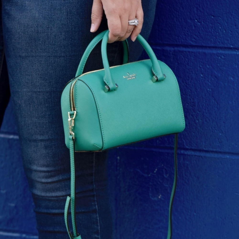 Kate Spade Cameron Street Lane leather Satchel green bag . Very good condition